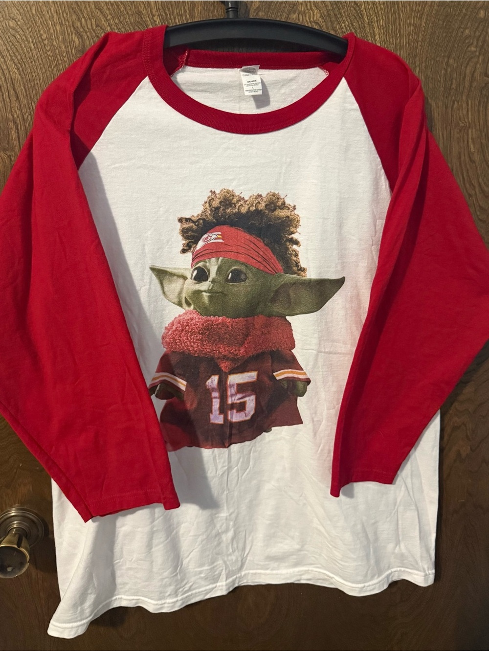 Men or women’s Long Sleeve Raglan Tee Kansas City Chiefs  Graphic